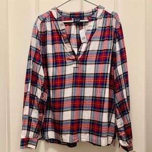 GAP Plaid Tartan Blouse XL NWT